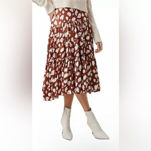 French Connection Aimee Tiered Midi Skirt